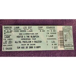HOOTIE AND THE BLOWFISH concert full stub 8/20/06 Raleigh